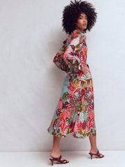 Boden Blue Ava Linen Blend Midi Dress - Image 2 of 4