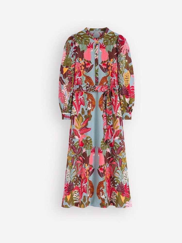 Boden Blue Ava Linen Blend Midi Dress - Image 4 of 4