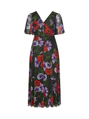 Yours Curve Black London Floral Wrap Maxi Dress - Image 6 of 6