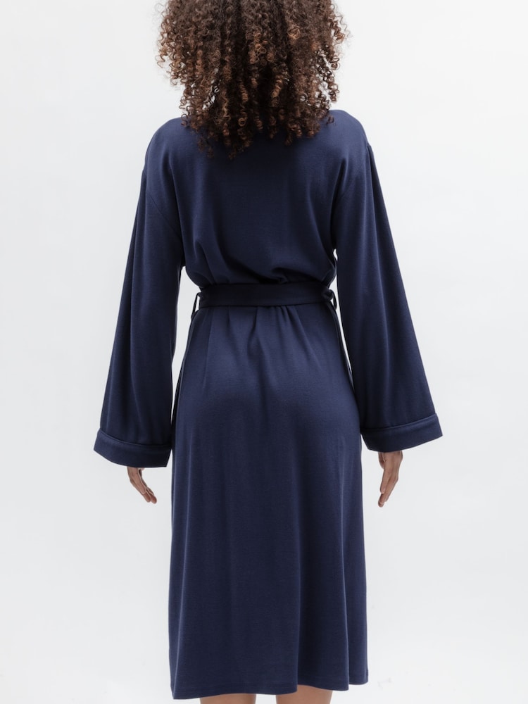 Cyberjammies Blue Ribbed Jersey Long Dressing Gown - Image 2 of 3