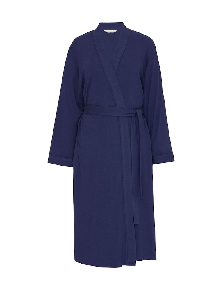 Cyberjammies Blue Ribbed Jersey Long Dressing Gown - Image 3 of 3