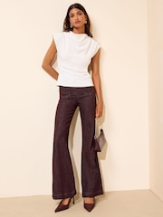 Friends Like These Ivory Button Shoulder Cowl Neck Top - Image 3 of 6