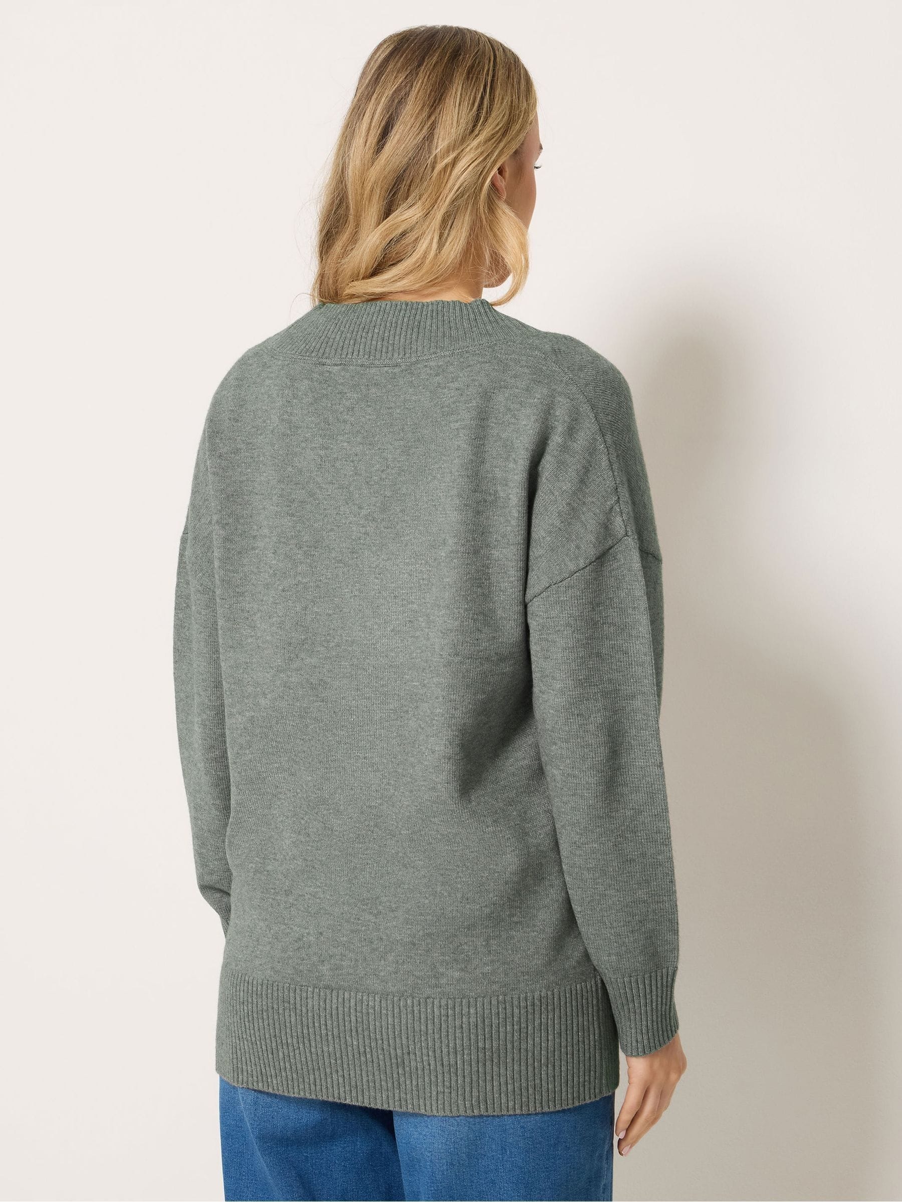 Buy Long Tall Sally Grey V-Neck Knitted Jumper from Next USA