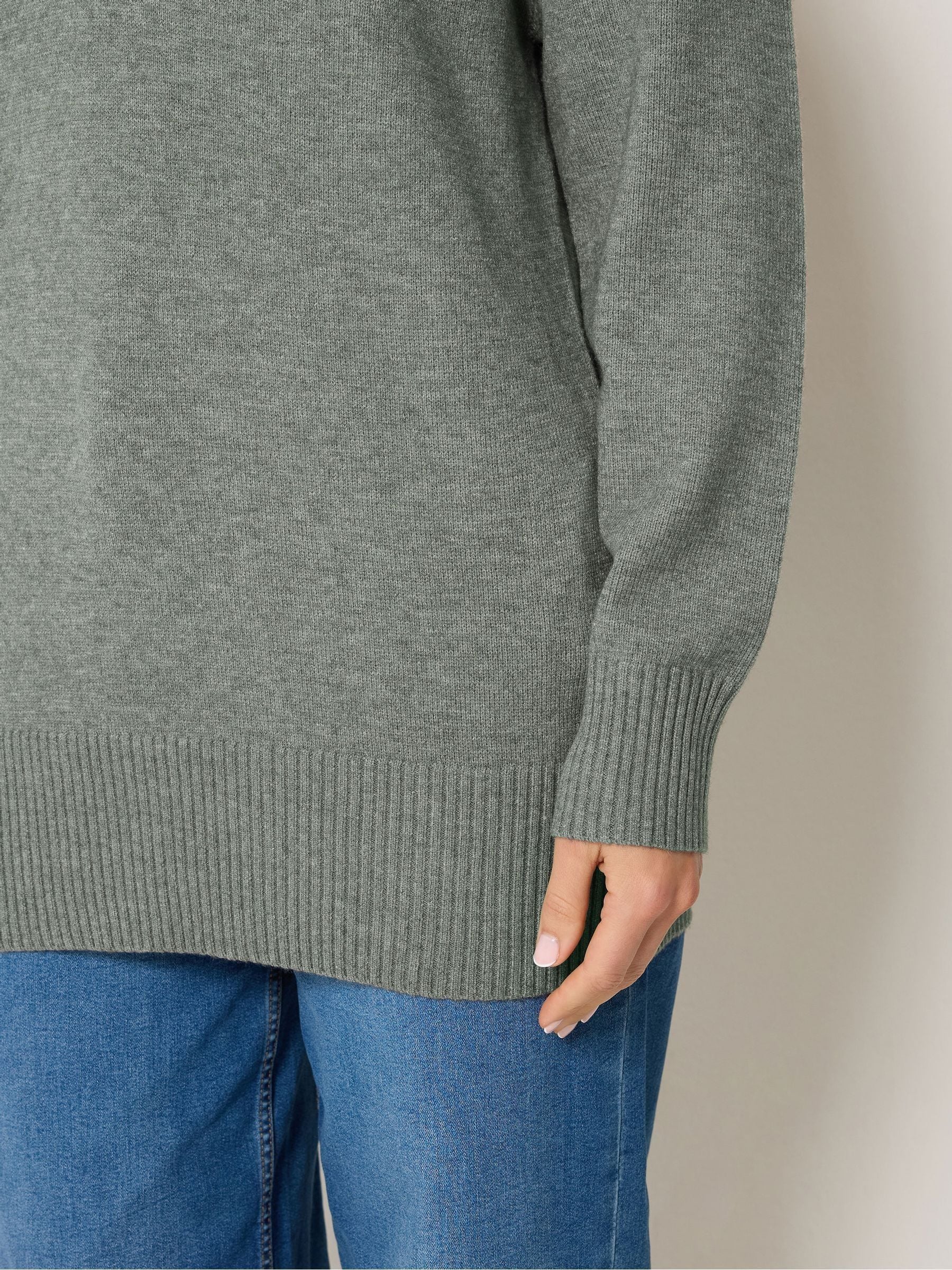Buy Long Tall Sally Grey V-Neck Knitted Jumper from Next USA