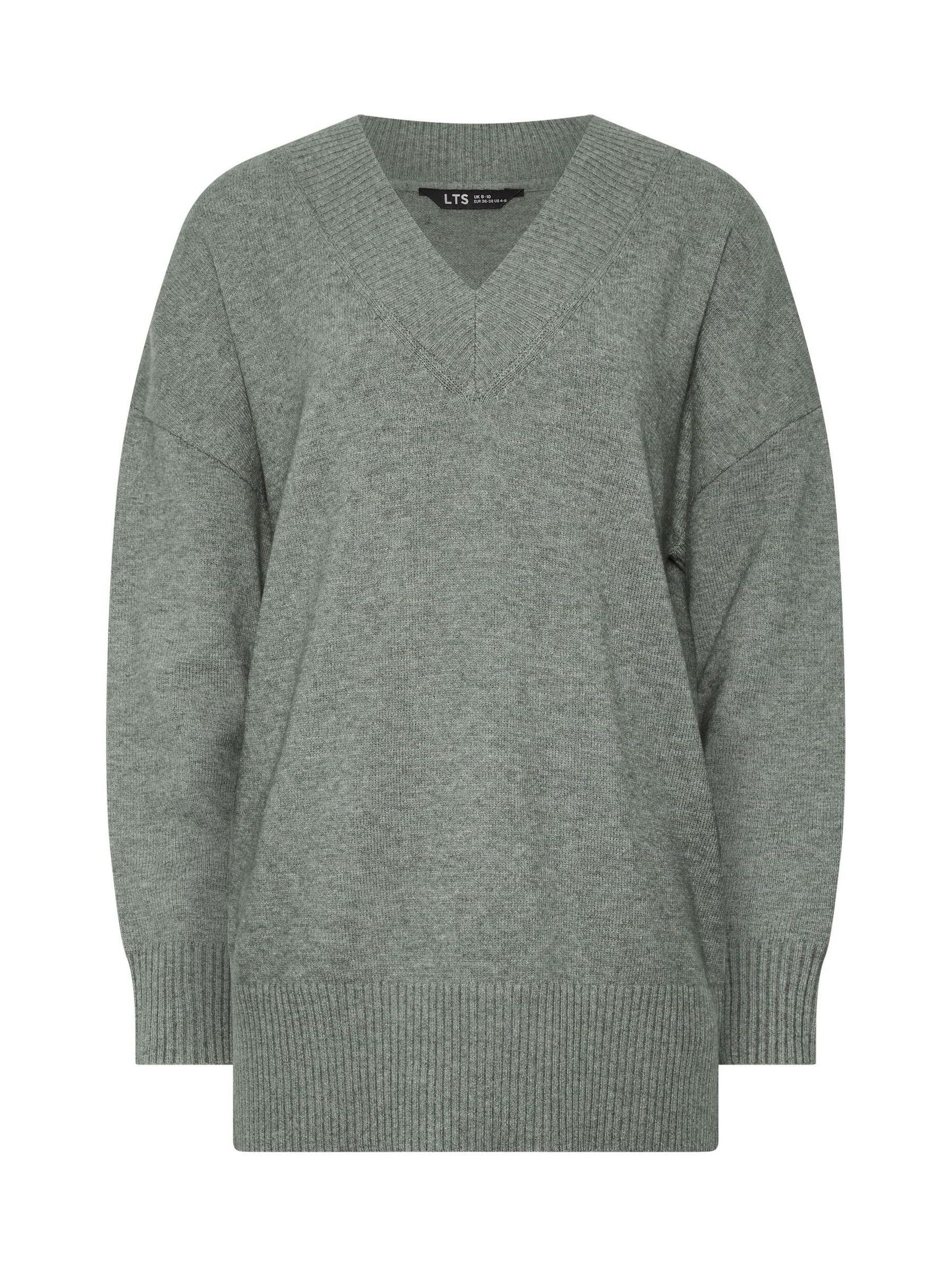 Buy Long Tall Sally Grey V-Neck Knitted Jumper from Next USA