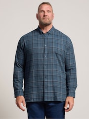 Azul - Camisa de Manga larga a cuadros BadRhino Big & Tall - Imagen 1 de 6