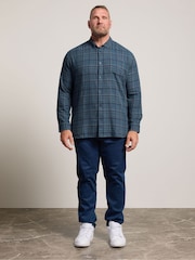 Azul - Camisa de Manga larga a cuadros BadRhino Big & Tall - Imagen 2 de 6