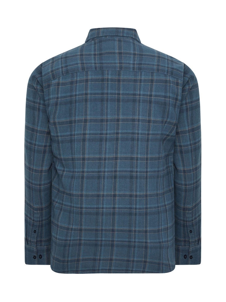 Azul - Camisa de Manga larga a cuadros BadRhino Big & Tall - Imagen 6 de 6