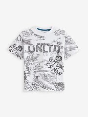 White Graffiti Short Sleeve Graphic T-Shirt (3-16yrs) - Image 1 of 2