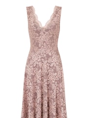 HotSquash Light Pink V-Neck Floral Lace Dress - Image 4 of 4
