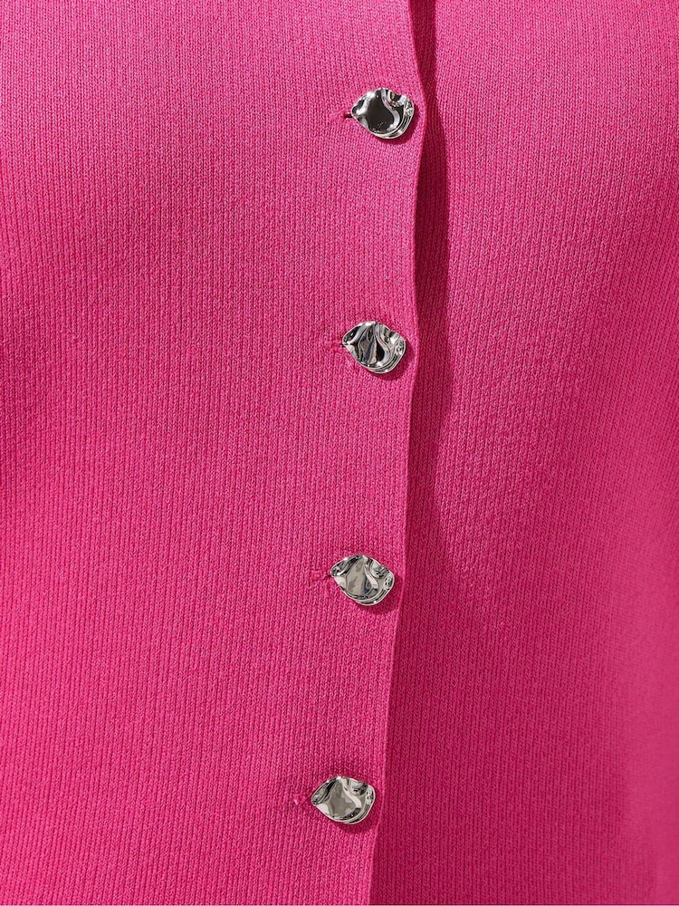 Yours Curve Pink Limited Compacted Knitted Cardigan - Image 7 of 7
