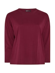 Yours Curve Red Oversized Long Sleeve Top - Image 5 of 6