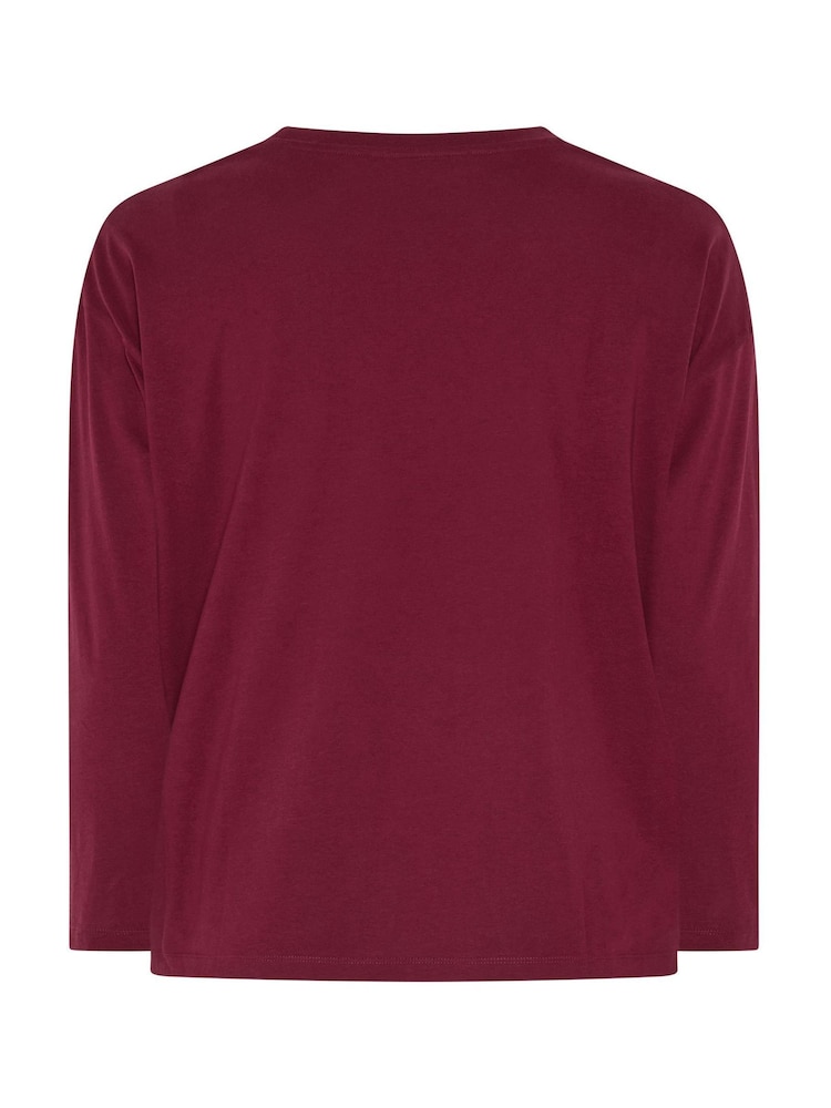 Yours Curve Red Oversized Long Sleeve Top - Image 6 of 6 Yours Curve Red Oversized Long Sleeve Top - Image 6 of 6