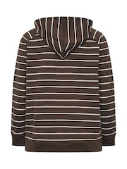 Yours Curve Brown Stripe Zip Through Hoodie - Image 6 of 6