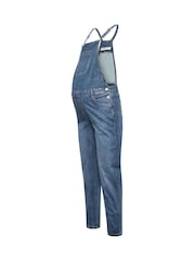Long Tall Sally Blue Maternity Skinny Fit Dungarees - Image 5 of 6