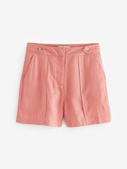Pink - Figurbetonte Shorts aus Leinenmischung - Bild 5 von 6