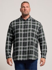 Verde - Camisa de Manga larga a cuadros BadRhino Big & Tall - Imagen 1 de 6