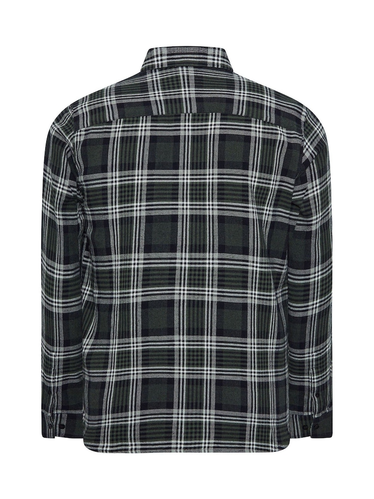 Verde - Camisa de Manga larga a cuadros BadRhino Big & Tall - Imagen 6 de 6