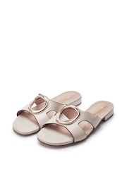 Moda in Pelle White Liarra Cut-Out Detail Block Heel Sandals - Image 2 of 4