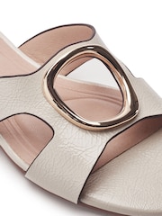 Moda in Pelle White Liarra Cut-Out Detail Block Heel Sandals - Image 3 of 4
