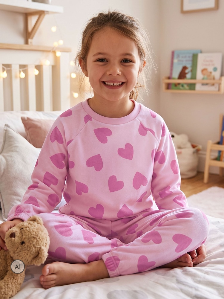 Harry Bear Pink Heart Fleece Pyjamas - Image 2 of 7