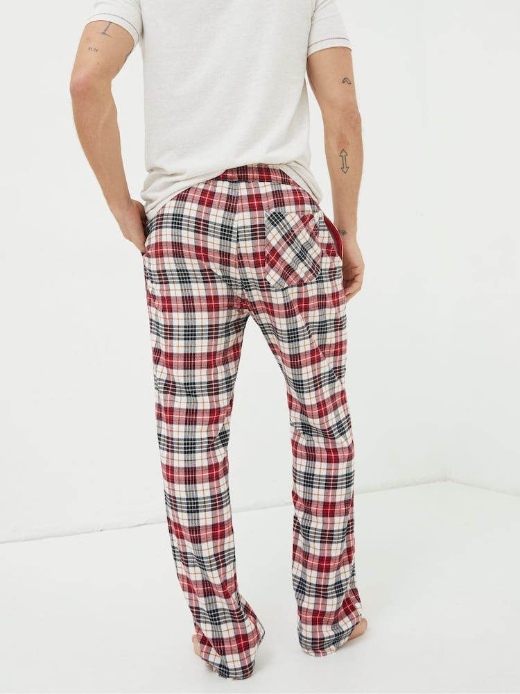 FatFace Natural Argyll Checked Pyjama Trousers - Image 2 of 4
