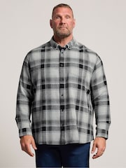 Negro - Camisa de Manga larga a cuadros BadRhino Big & Tall - Imagen 1 de 6