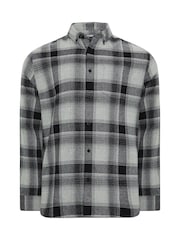 Negro - Camisa de Manga larga a cuadros BadRhino Big & Tall - Imagen 5 de 6
