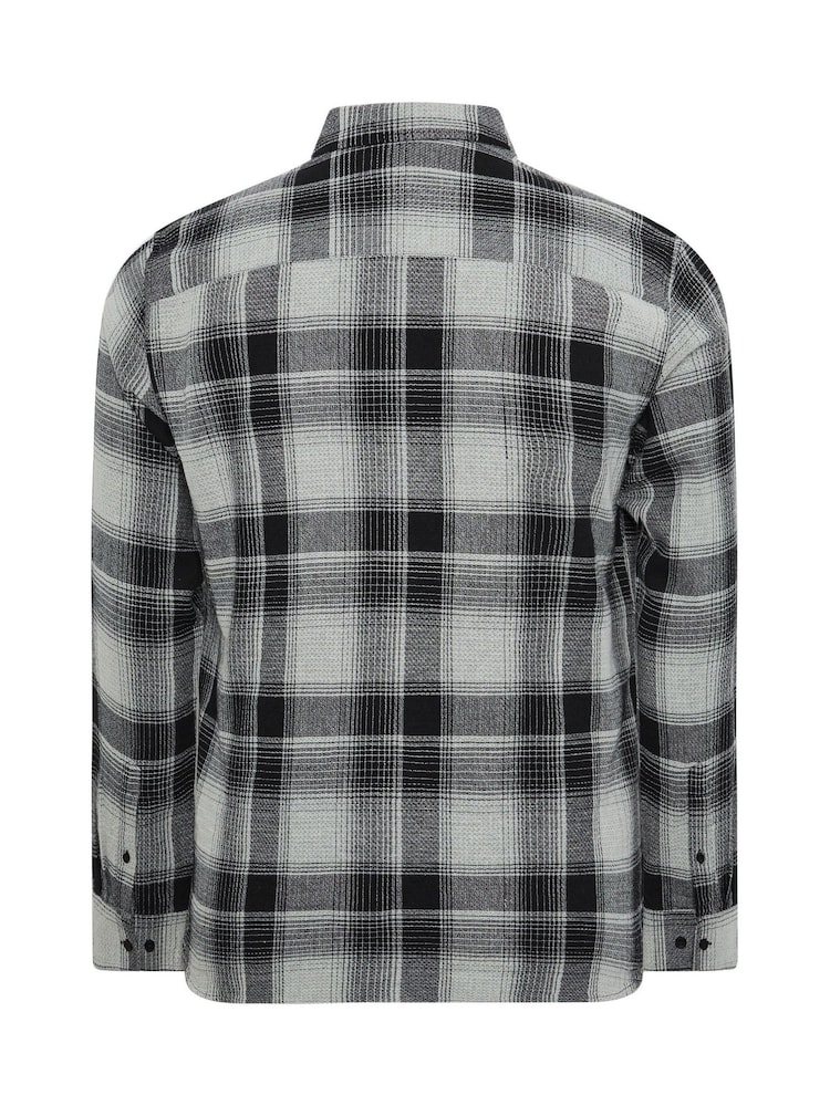 Negro - Camisa de Manga larga a cuadros BadRhino Big & Tall - Imagen 6 de 6