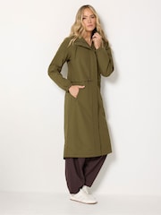 Long Tall Sally Green Waterproof Longline Jacket - Image 2 of 6