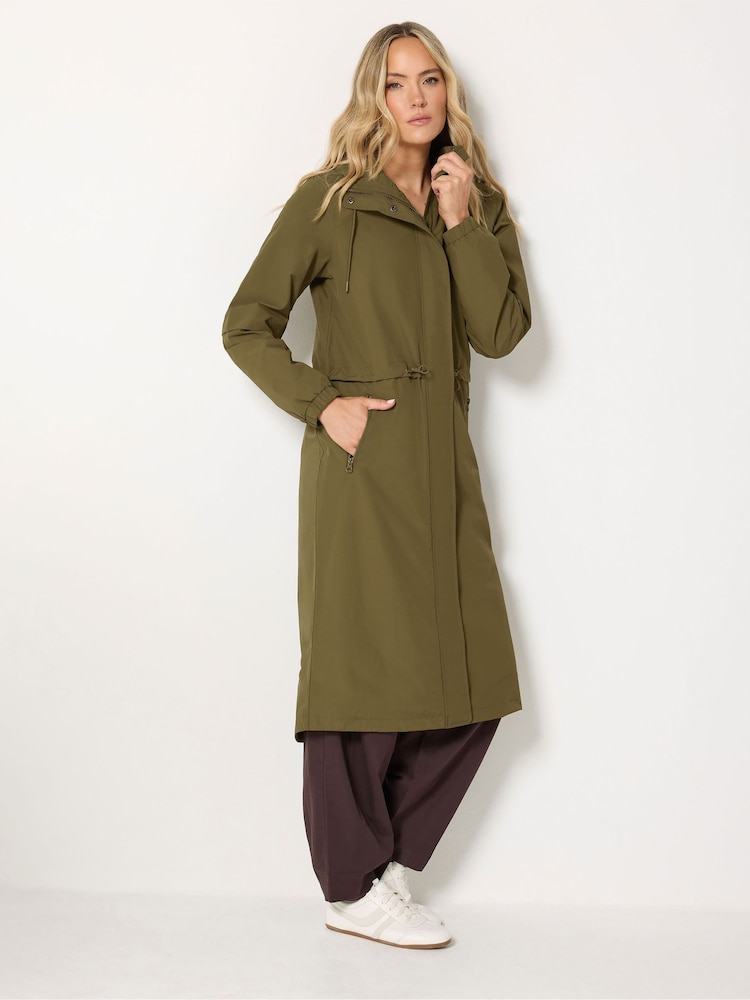 Long Tall Sally Green Waterproof Longline Jacket - Image 2 of 6 Long Tall Sally Green Waterproof Longline Jacket - Image 2 of 6