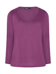 Yours Curve Brown Long Sleeve Core T-Shirts 2 Pack - Image 7 of 7