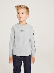 Baker by Ted Baker Long Sleeve Logo 100% Cotton T-Shirt - Image 1 of 7