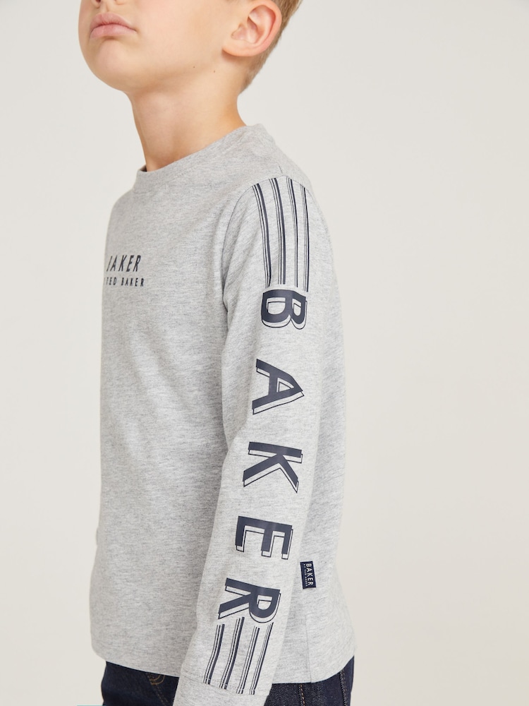 Baker by Ted Baker Long Sleeve Logo 100% Cotton T-Shirt - Image 2 of 7