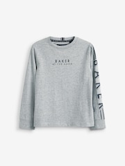 Baker by Ted Baker Long Sleeve Logo 100% Cotton T-Shirt - Image 5 of 7