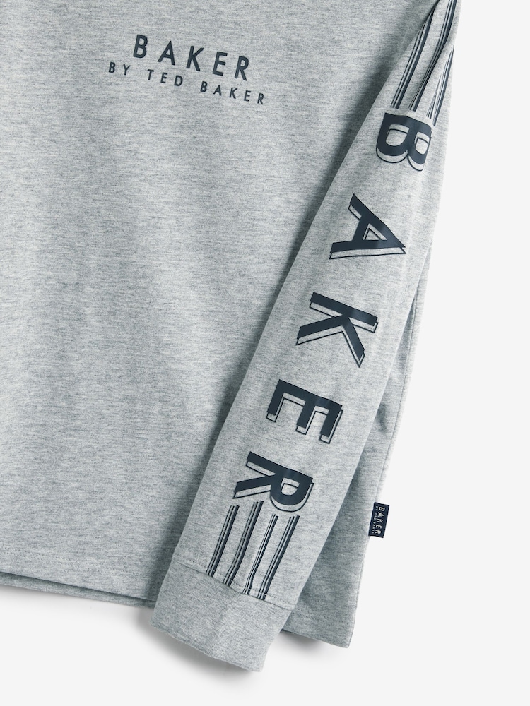 Baker by Ted Baker Long Sleeve Logo 100% Cotton T-Shirt - Image 7 of 7