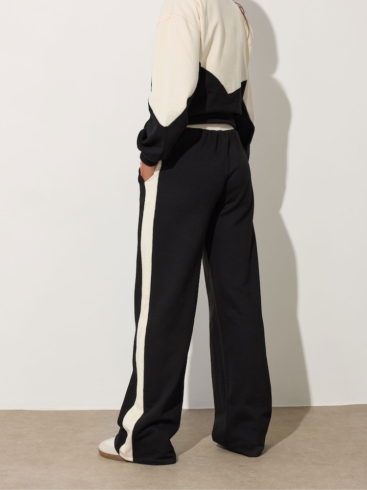 Long Tall Sally Black Contrast Stripe Joggers - Image 2 of 5 Long Tall Sally Black Contrast Stripe Joggers - Image 2 of 5