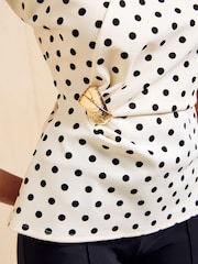 Friends Like These Black/White Bold Shoulder Hardware Top - Image 2 of 5