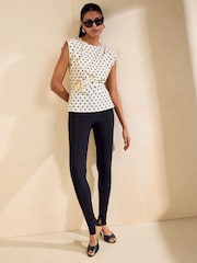Friends Like These Black/White Bold Shoulder Hardware Top - Image 3 of 5