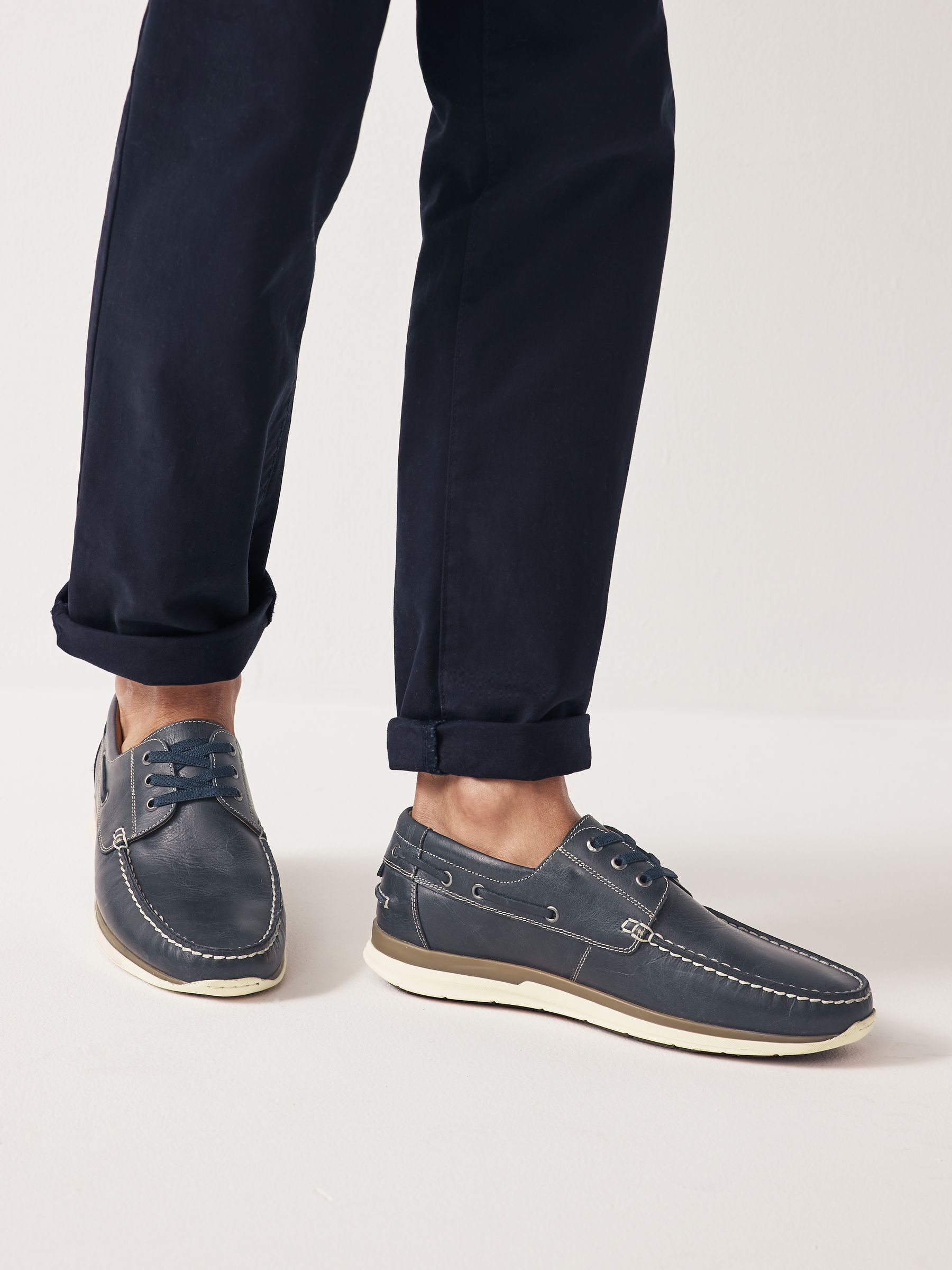 Navy and white boat shoes store