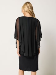 M&Co Black Mesh Cape Dress - Image 3 of 6