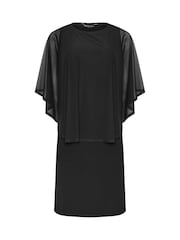M&Co Black Mesh Cape Dress - Image 5 of 6