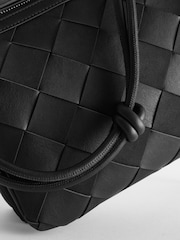 Black Weave Multi Compartment Cross-Body Bag - Image 4 of 7