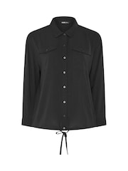 Yours Curve Black Utility Bubble Hem Shirt - Image 5 of 6