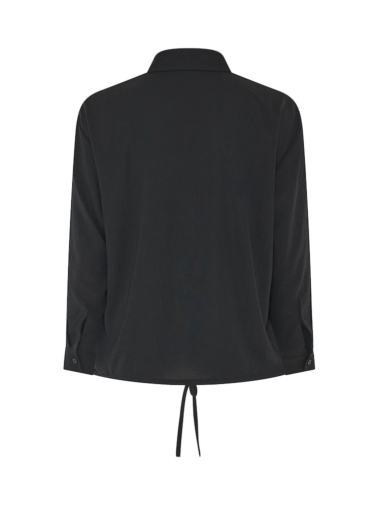 Yours Curve Black Utility Bubble Hem Shirt - Image 6 of 6 Yours Curve Black Utility Bubble Hem Shirt - Image 6 of 6