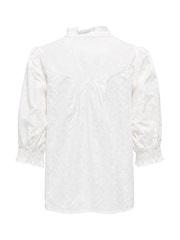 ONLY White 3/4 Sleeve All Over Embroidery Blouse - Image 5 of 6