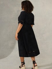Live Unlimited Curve Ladder Trim Sleeve Black Dress - Image 2 of 4