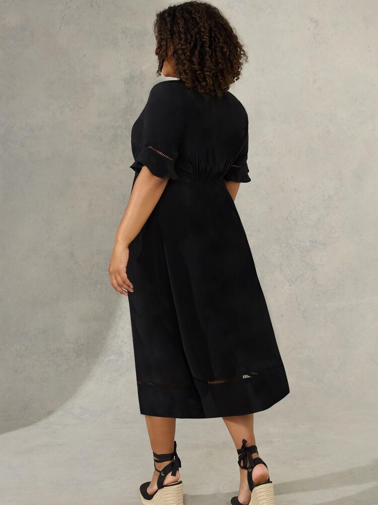 Live Unlimited Curve Ladder Trim Sleeve Black Dress - Image 2 of 4