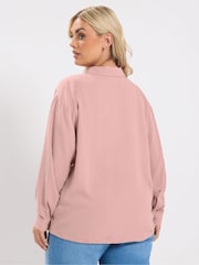 Yours Curve Pink Utility Bubble Hem Shirt - Image 3 of 6