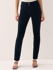Schwarz - Slim-Fit-Jeans aus Cord für Lift, Style und Form - Bild 2 von 7